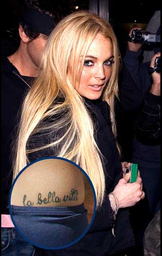 lindsay lohan tattoos