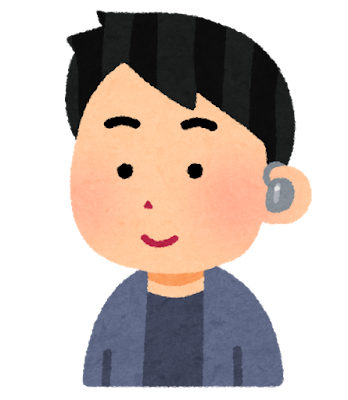 イヤーモニターをつけた人のイラスト（男性）