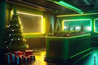 Christmas Trees | Children Decorating Christmas Tress | Christmas decorations | Christmas Celebration | AI Art Image