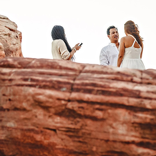 red rock Las Vegas elopement on a mountain