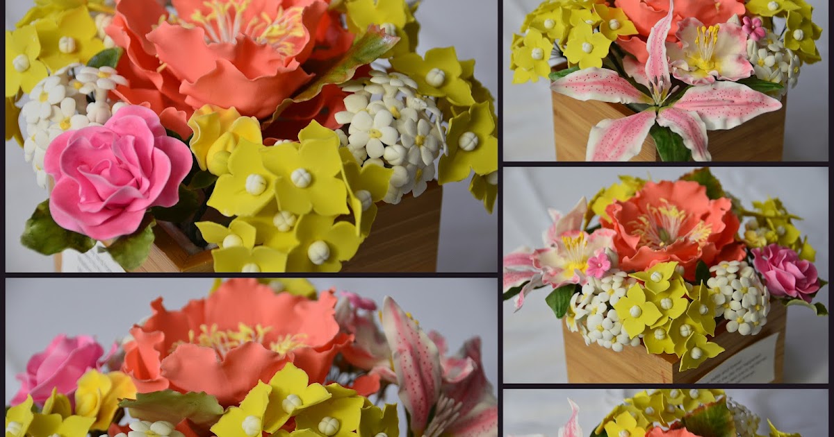 Shiv39;s Sweet Delights: My first floral arrangement with sugar flowers!