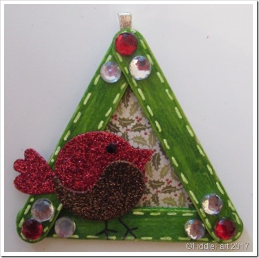 Craft STick Robin Christmas Tree Decoration Craft STick Robin Christmas Tree Decoration