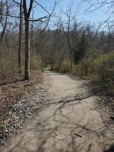 Dirt and Gravel trail through the trees at Deer Haven Park