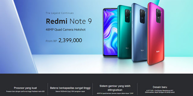 Spesifikasi lengkap Redmi Note 9