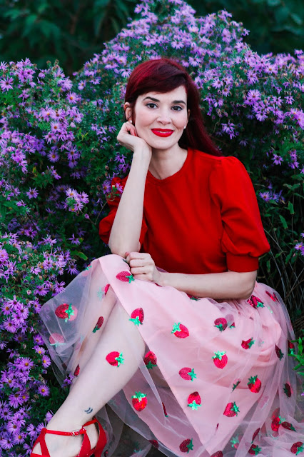 Strawberry Sequin Skirt from Magnolia Park Unique Vintage