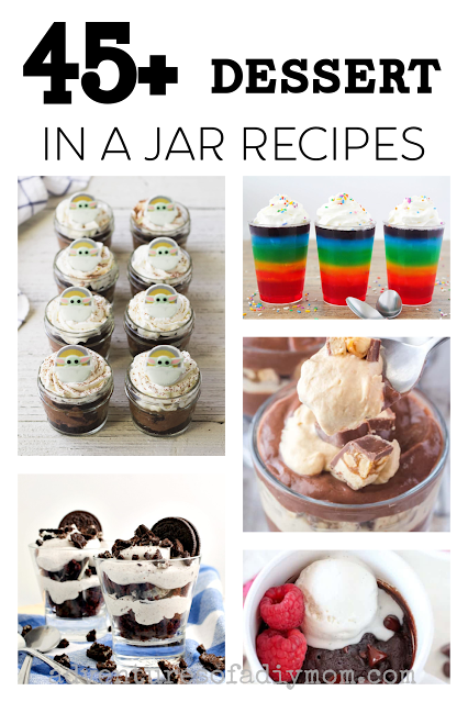 collage of desserts in a jar recipes