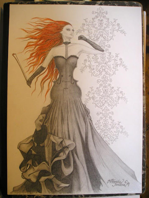 violin-lady-drawing-wallpaper