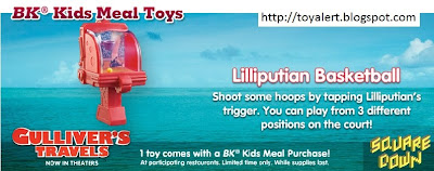 Burger King Gullivers Travels Kids Meal Toys - Lilliputian Basketball toy