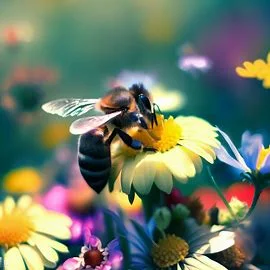 Bee on Wild Flower