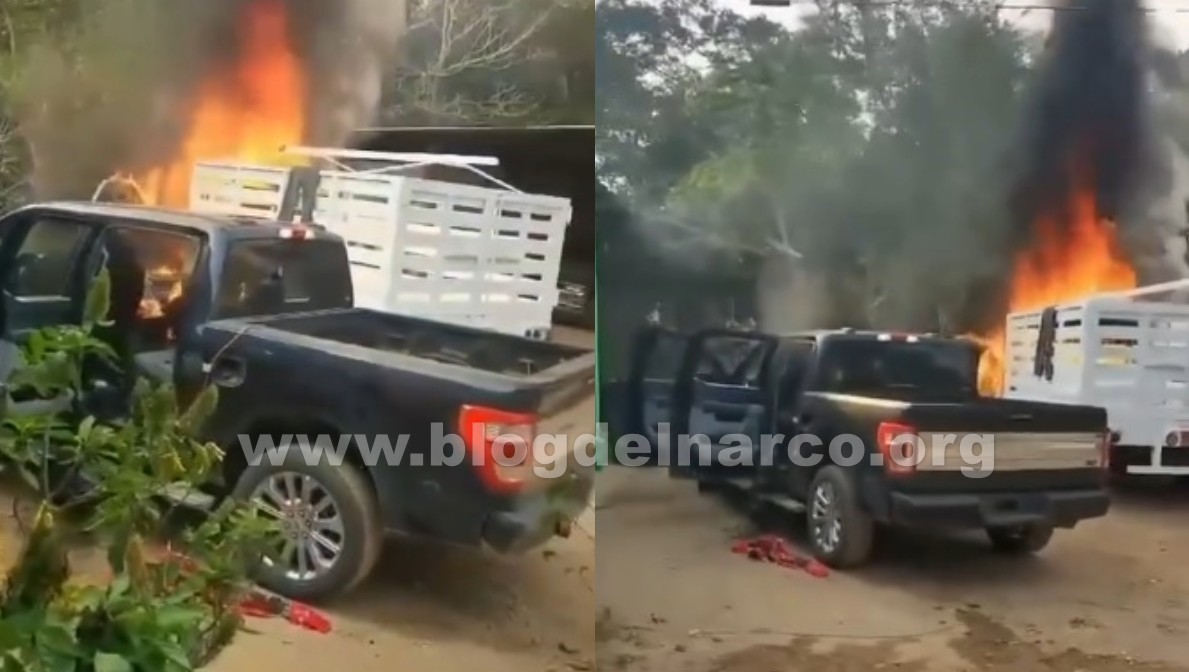Sicarios se enfrentan en Nuevo Paraíso, Chiapas e incendian casas y camionetas, reportan que se llevaron a sus muertos
