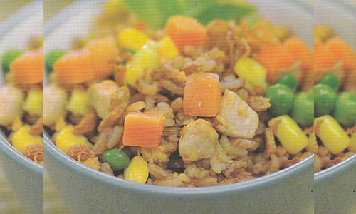 Tumis Nasi Merah Campur Sayur