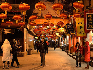 Wangfujing snack street on a cold evening in December