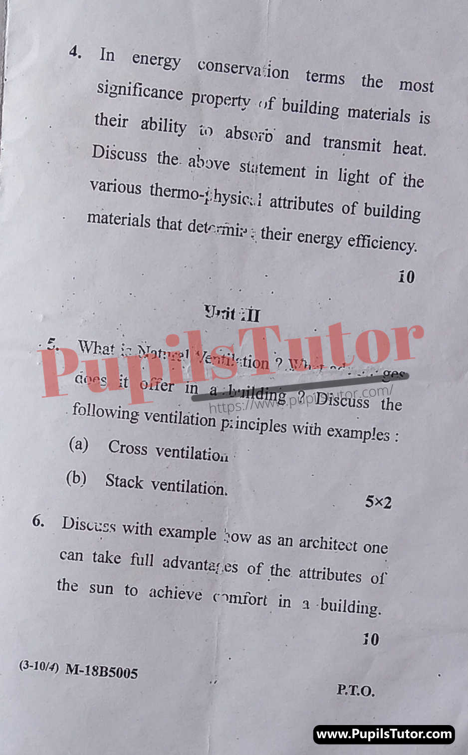 Free Download PDF Of Deenbandhu Chhotu Ram University of Science and Technology (DCRUST) BArch (B. Architecture) Second Semester Latest Question Paper For Climate Responsive Architecture Subject (Page 3) - https://www.pupilstutor.com