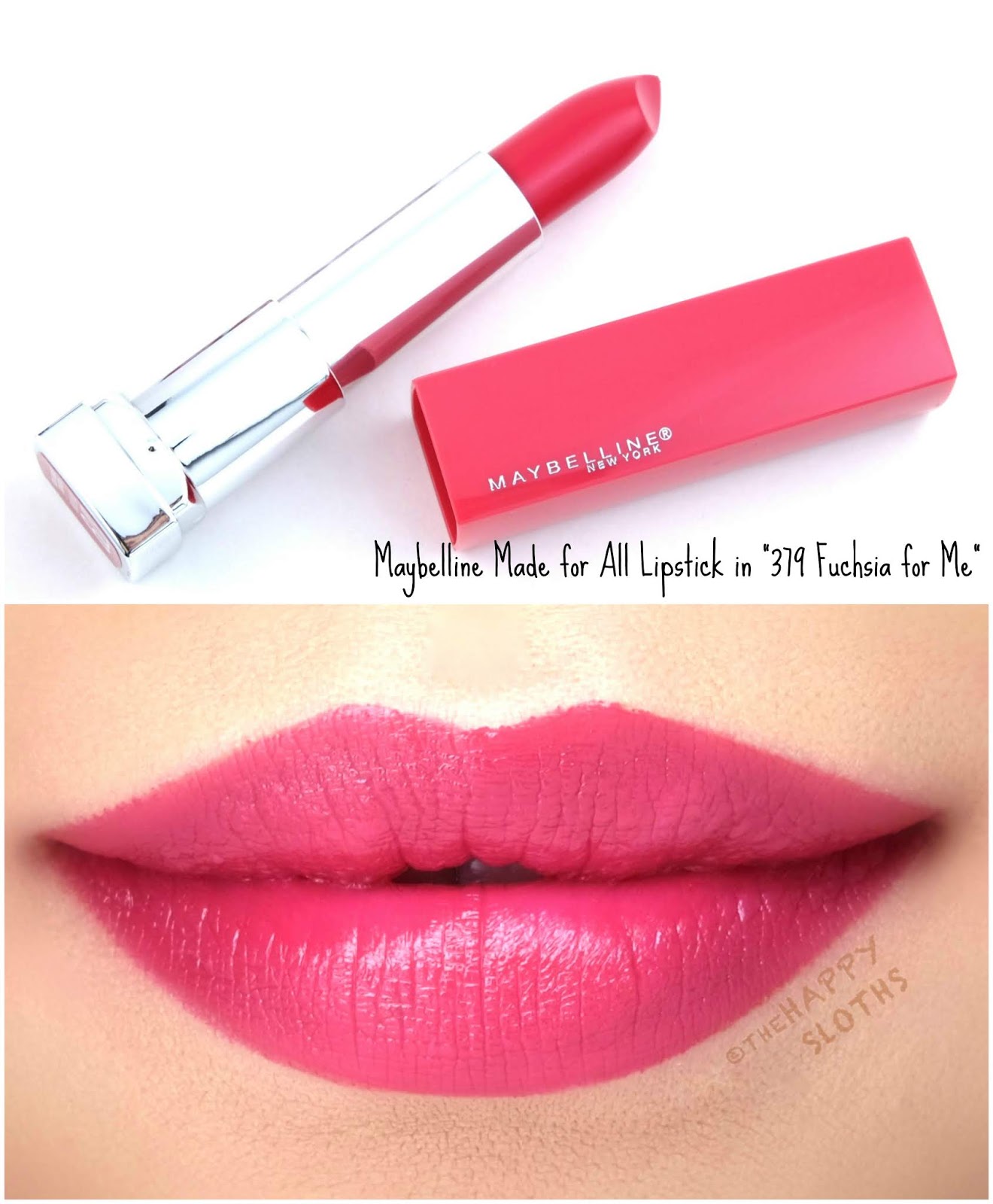 Maybelline | Made for All Lipstick by Color Sensational in "379 Fuchsia for Me": Review and Swatches