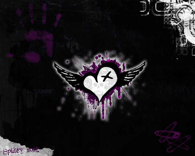 Emo Winged Heart punk wallpaper