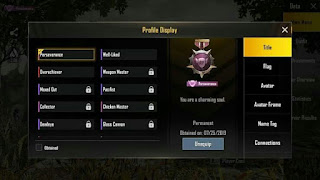 PUBG Mobile Title Reward List