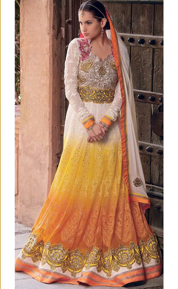 Indian Fashion Wedding Wear Long Anarkali Suit