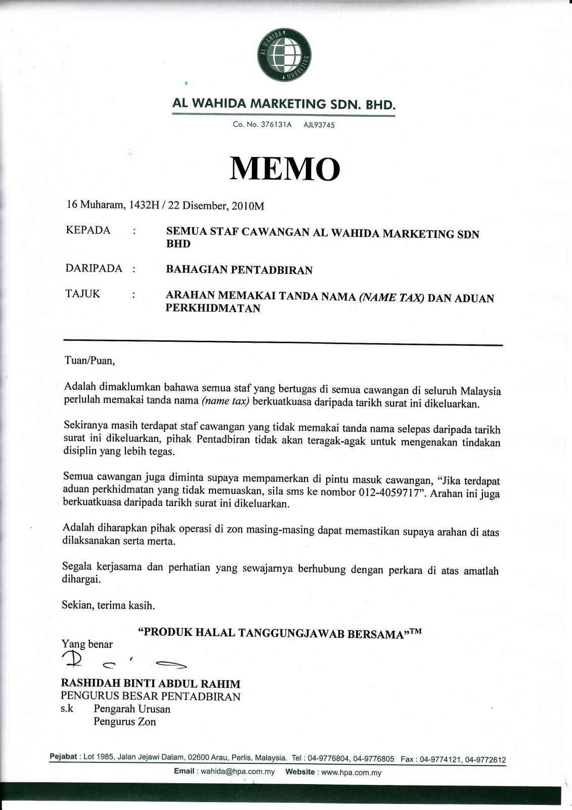 Contoh Surat Rasmi Organisasi - Contoh 36