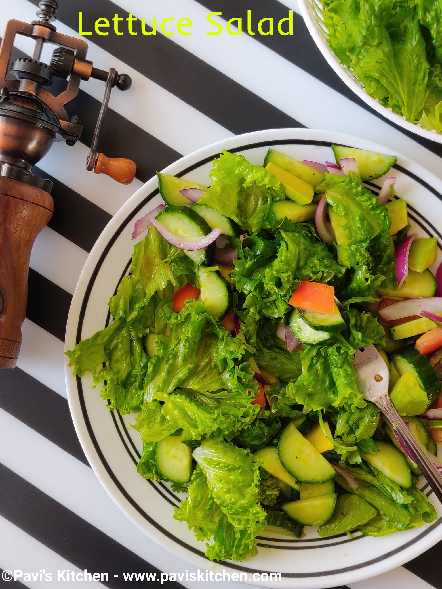 Lettuce Salad Recipe | Indian Lettuce Salad | Green Salad Recipes