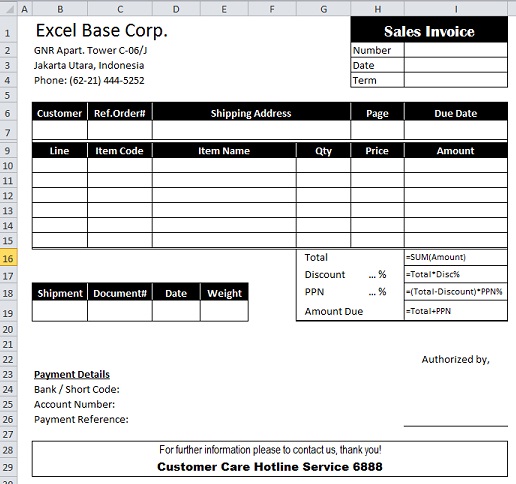 EXCEL BASED: Membuat Nomor Sales Invoice Otomatis