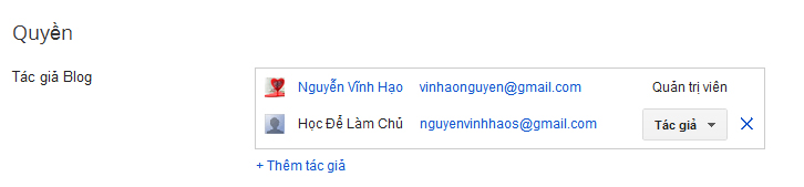 thêm quản trị blog