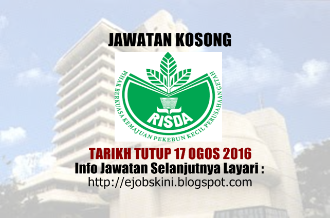 jawatan kosong di risda ogos 2016