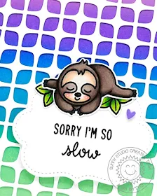 Sunny Studio Stamps: Frilly Frames Silly Sloth Punny Card by Anja Bytyqi