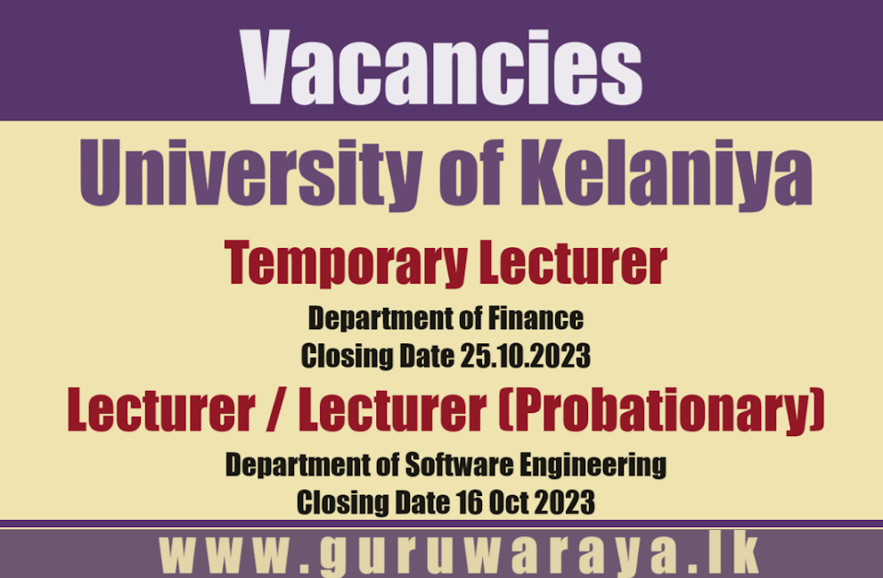 Vacancies - University of Kelaniya