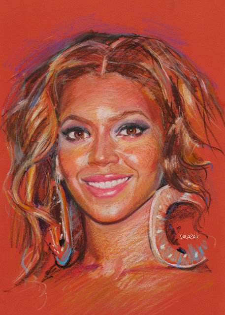 Beyonce dibujo con oil pastels Sennelier