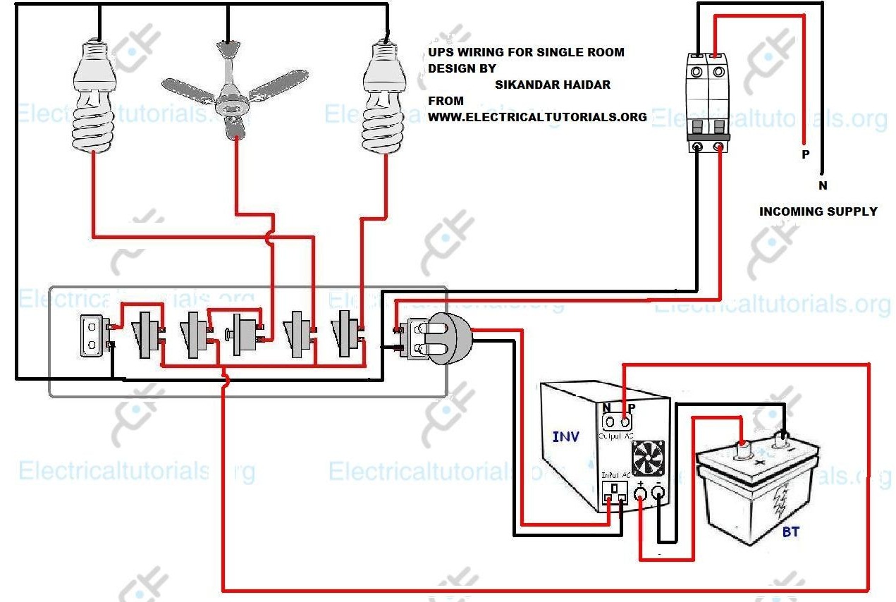 UPS Wiring - Inverter Wiring Diagram For Single Room  