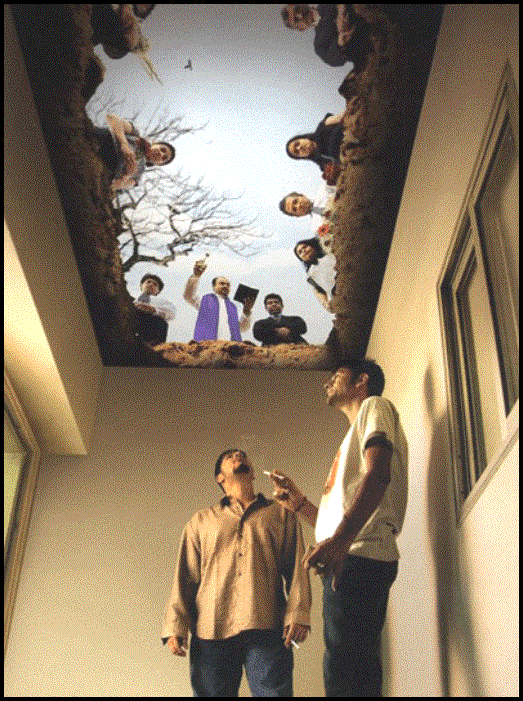 Ceiling over a smoking room