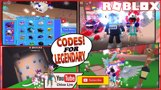 Chloe Tuber Roblox Mining Simulator Gameplay 3 Codes For Legendary Egg And Legendary Hat - newest roblox codes for mining simulator