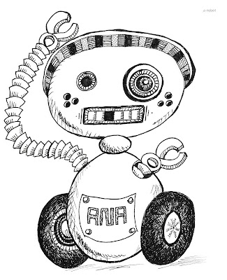 642 Things to Draw 28 - A Robot - Pen and Ink by Ana Tirolese ©2012