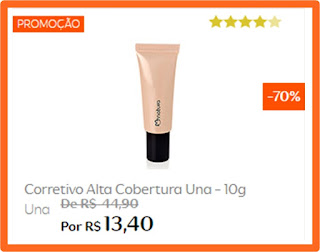 PROMOÇÃO NATURA 70% DE DESCONTO NATURA UNA CORRETIVO 