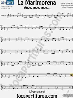 Partitura de La Marimorena para Violín Villancico Carol Song Sheet Music for Violin Music Scores Music Scores