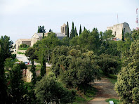 Conjunt de la Tossa amb el Mas del Castell, l'església de Santa Maria i el Castell des del cim de la Tossa