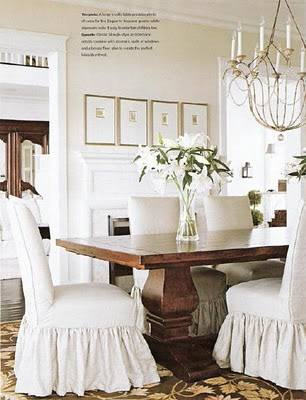 Shorely Chic: Slip Covered Dining Chairs