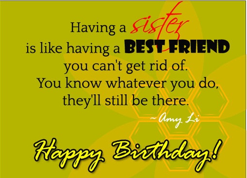 Happy Birthday quotes for Sister