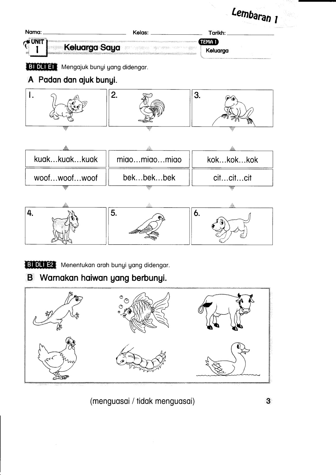 BAHASA MELAYU TAHUN 1: Latihan