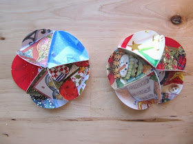 recycled folded Christmas card ornament