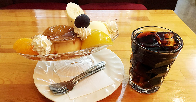 高砂 喫茶 白十字 純喫茶の昭和レトロなプリンアラモード 昔ながらの固めプリンをひたすら食べ続けるブログ
