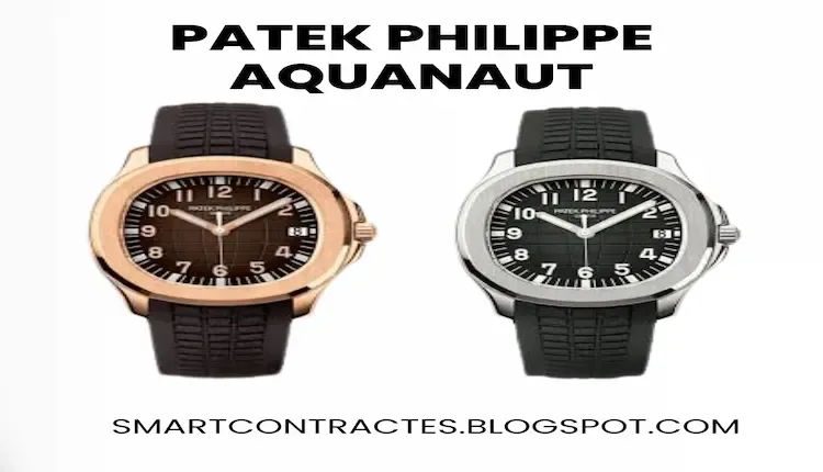 Photo of two Patek Philippe Aquanaut watches in two different colours