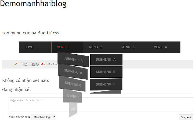 Tạo Menu Cực Pro Sử Dụng Css Dành Cho Blog