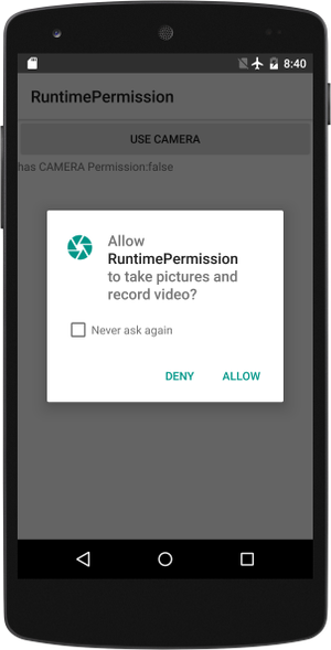 Allow Camera Permission