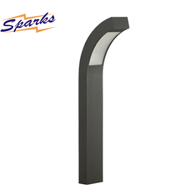 Tall vertical IP55 Curved LED ground light in Dark Grey