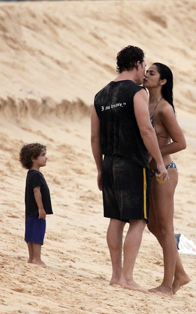 Matthew McConaughey and Camila Alves on the beach in Brazil