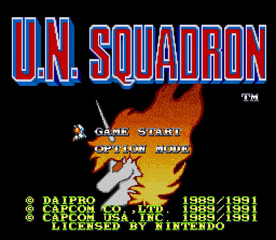 UN Squadron Title Screen