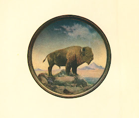 A watercolor painting of a bison.
