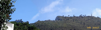 The ruins on Mount Barbarossa and the edge of the cliff over Capri