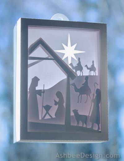 Download Layered Christmas Nativity Card In Silhouette Greeting Cards Paper Party Supplies Vadel Com